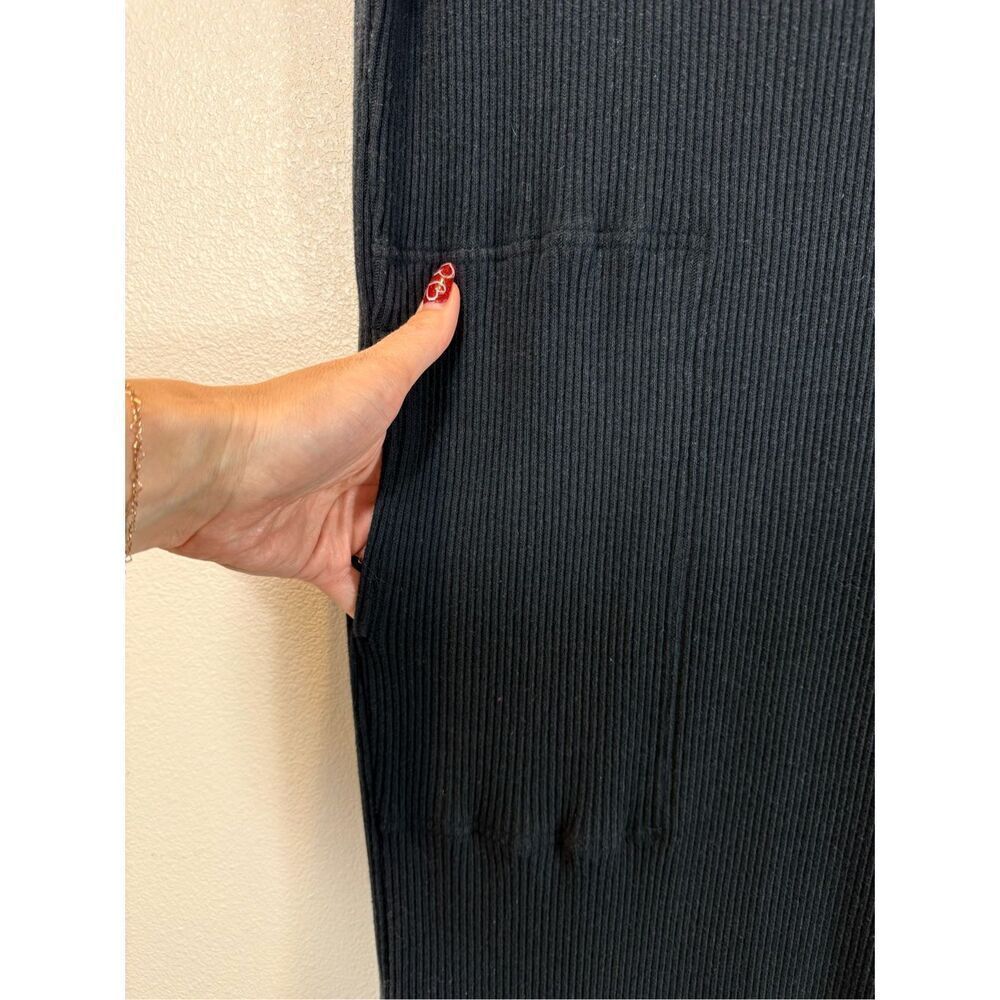 Free People Beach Black Cotton Short Sleeve Midi V-Neck Dress Women’s Small - Picture 4 of 13